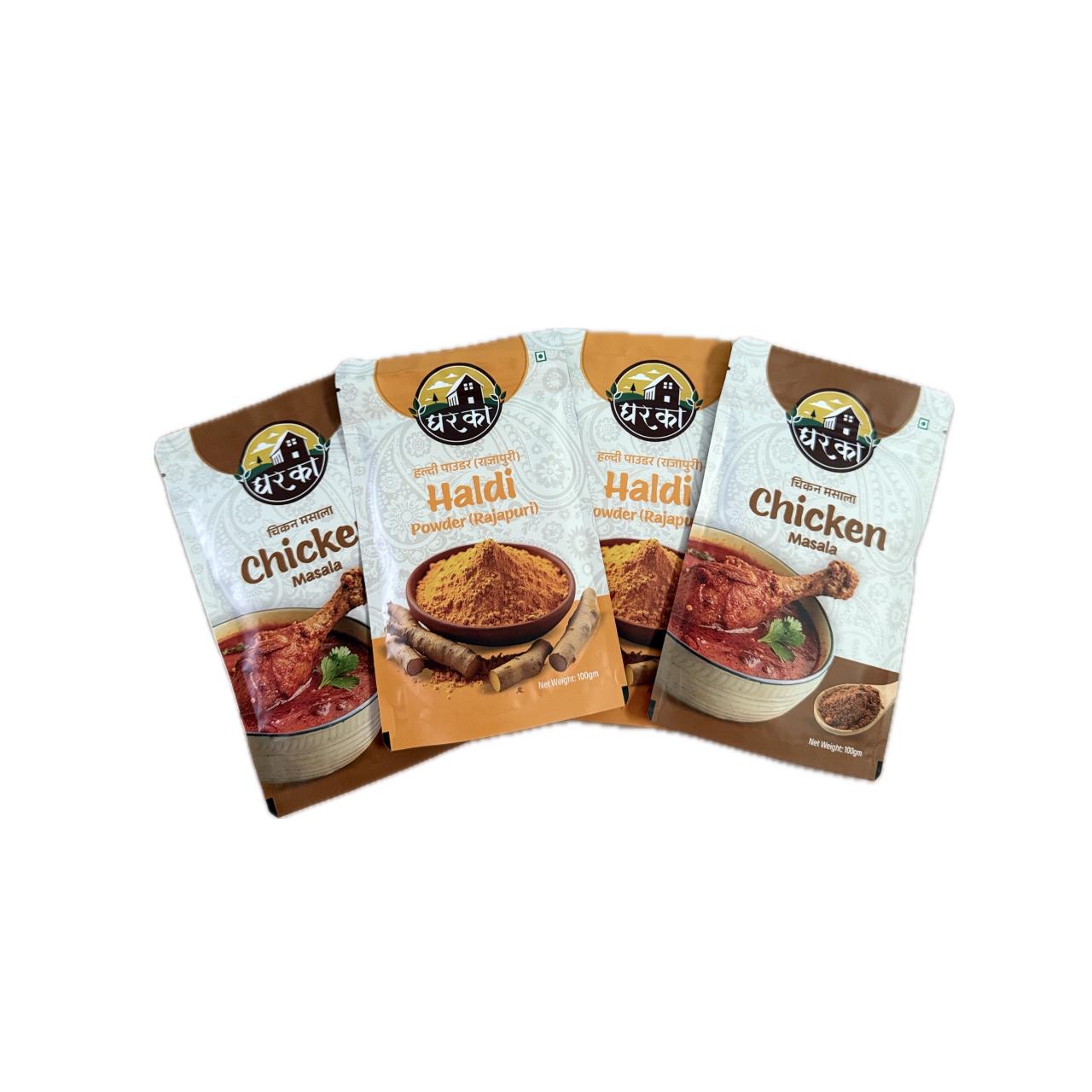 Chicken Masala Haldi Powder Combo (4 Pack)