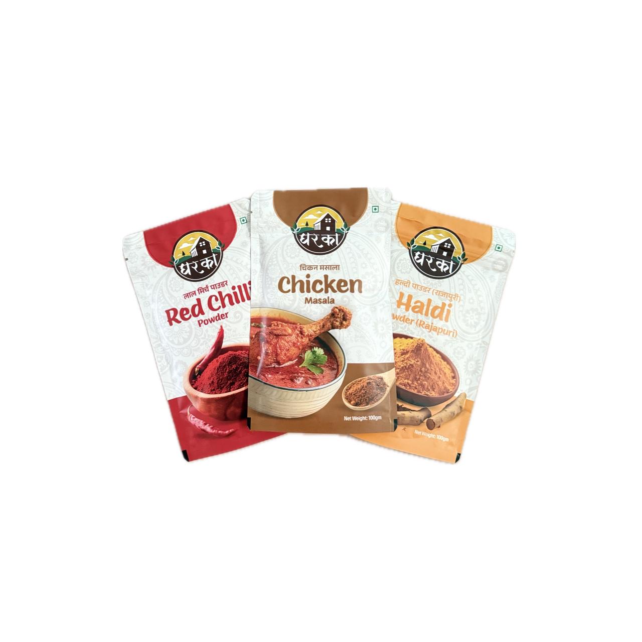 Chicken Masala Red Chilly & Haldi Powder (3 Pack)